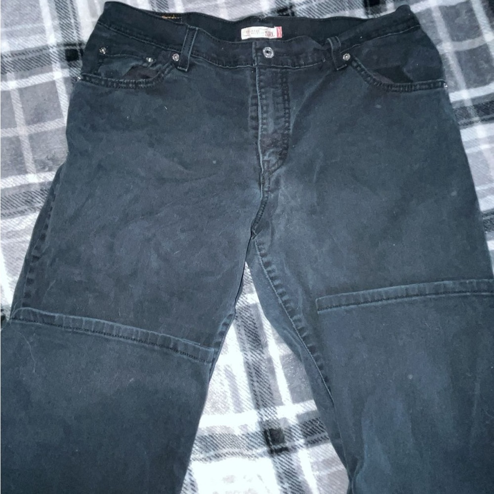 Levi's Black Cargo Pants with Denim Texture